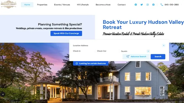 Screenshot of Hudson Valley Luxury Resorts