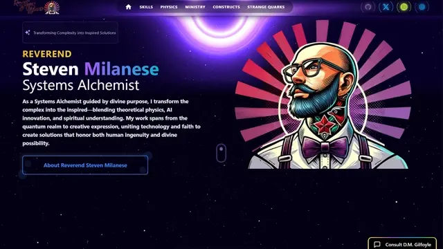 Steven Milanese personal website blending theology, physics, and technology